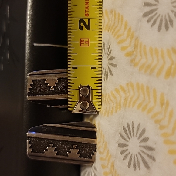 Vintage Navajo Signed Clip Earrings Tommy Singer RARE FIND - Picture 7 of 7